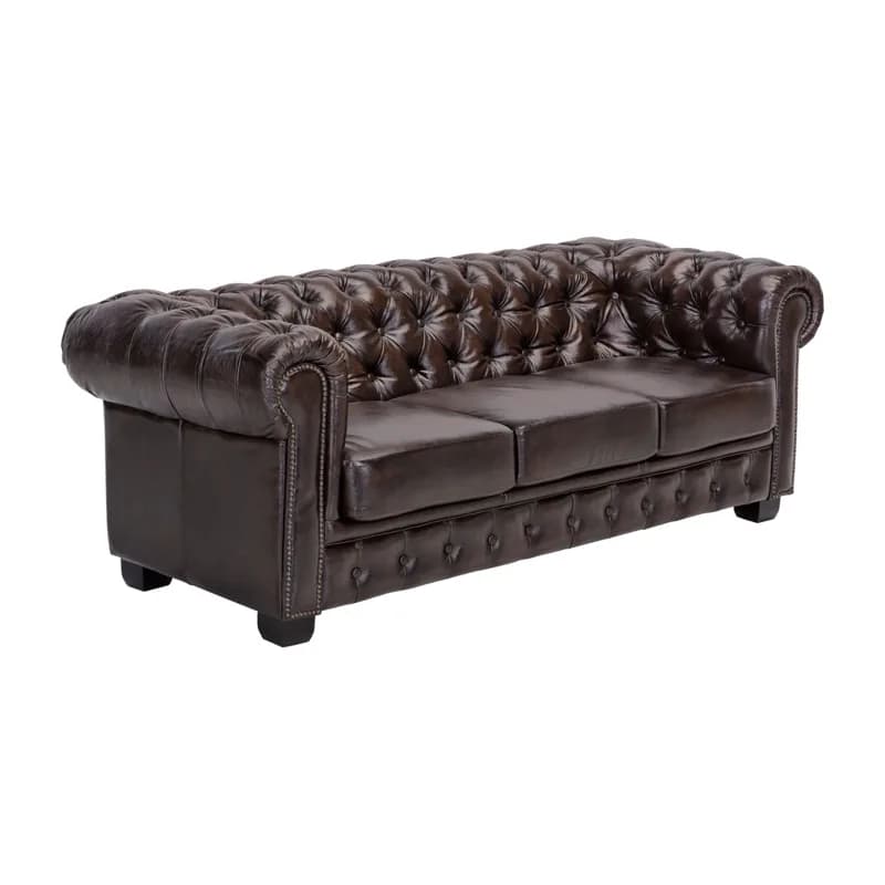 Sofa Chesterfield 3-Sitzer Echtleder